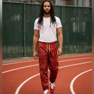 NWT EPTM USA Men’s Adjustable Elastic Cord Hyper Jogger Pants Red - Size Large